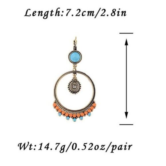 GOLD BOHEMIAN ROUND EARRINGS  - Picture 6 of 8